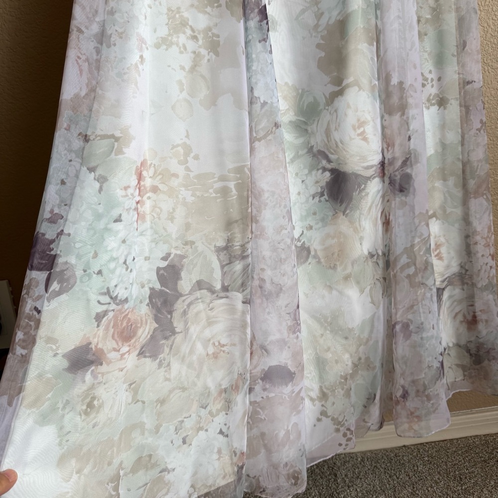 Vintage Women’s Maxi Gown Water Color Inspired Floral Formal Dress Wedding Sz M - Picture 3 of 10
